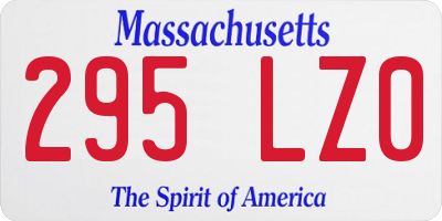 MA license plate 295LZ0