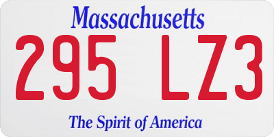 MA license plate 295LZ3