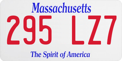 MA license plate 295LZ7