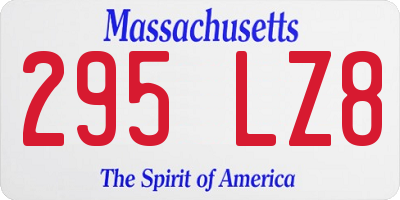MA license plate 295LZ8