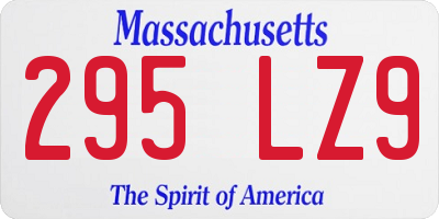 MA license plate 295LZ9