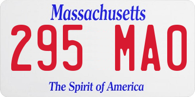 MA license plate 295MA0