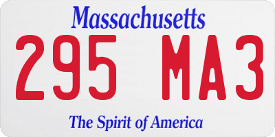 MA license plate 295MA3