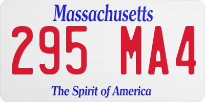 MA license plate 295MA4