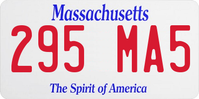 MA license plate 295MA5
