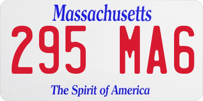 MA license plate 295MA6