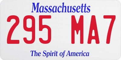 MA license plate 295MA7