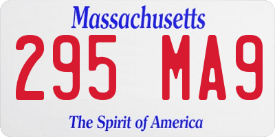 MA license plate 295MA9