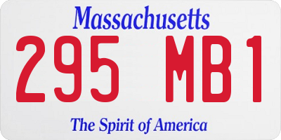 MA license plate 295MB1
