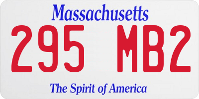 MA license plate 295MB2