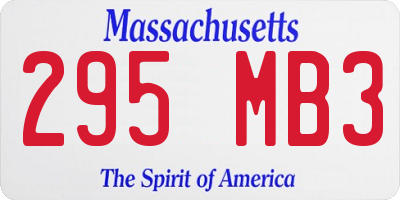 MA license plate 295MB3