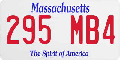 MA license plate 295MB4