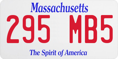 MA license plate 295MB5