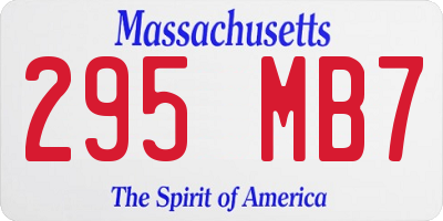 MA license plate 295MB7