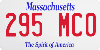 MA license plate 295MC0