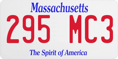 MA license plate 295MC3