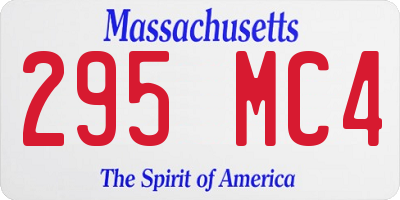 MA license plate 295MC4