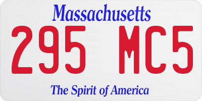 MA license plate 295MC5