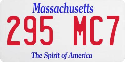MA license plate 295MC7