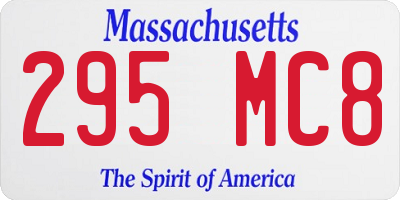 MA license plate 295MC8