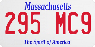 MA license plate 295MC9