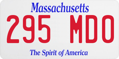MA license plate 295MD0