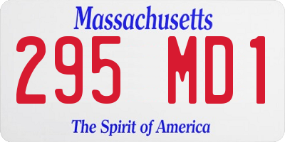 MA license plate 295MD1