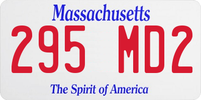 MA license plate 295MD2