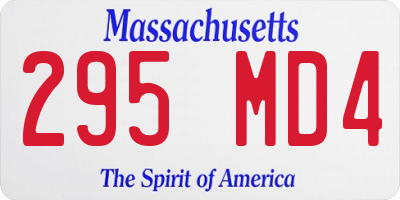 MA license plate 295MD4