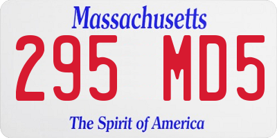 MA license plate 295MD5
