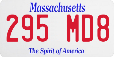 MA license plate 295MD8