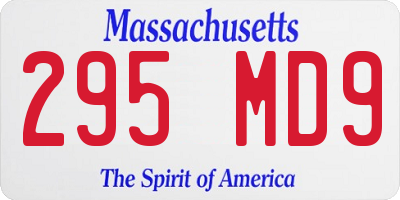 MA license plate 295MD9