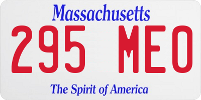 MA license plate 295ME0