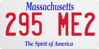 MA license plate 295ME2