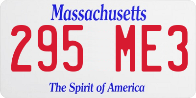 MA license plate 295ME3