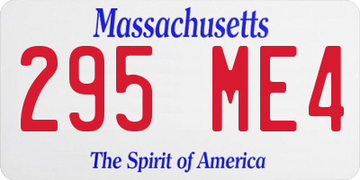 MA license plate 295ME4