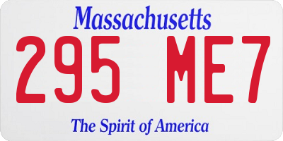 MA license plate 295ME7