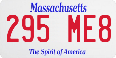 MA license plate 295ME8