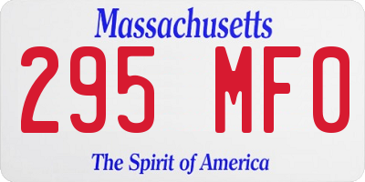 MA license plate 295MF0