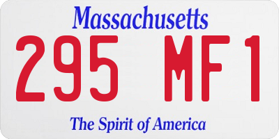 MA license plate 295MF1