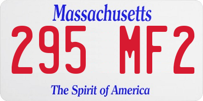 MA license plate 295MF2