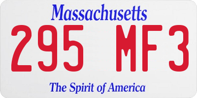 MA license plate 295MF3