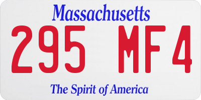 MA license plate 295MF4