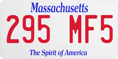MA license plate 295MF5