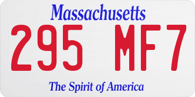 MA license plate 295MF7