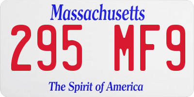 MA license plate 295MF9