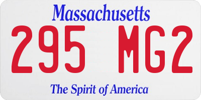 MA license plate 295MG2