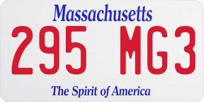 MA license plate 295MG3