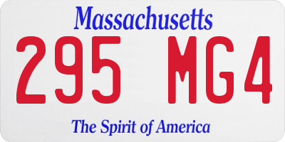 MA license plate 295MG4