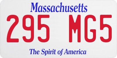 MA license plate 295MG5